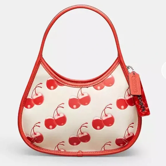 New Coach Ergo Bag In Coachtopia Leather With Cherry - Picture 8 of 9